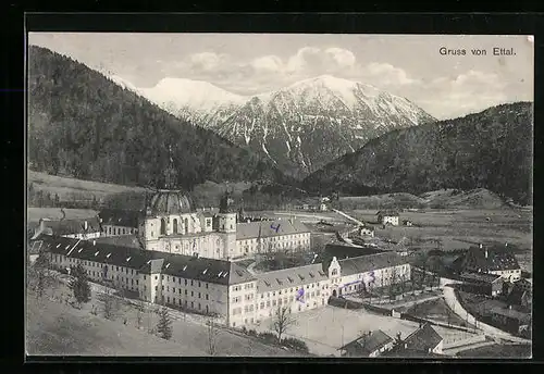 AK Ettal, Panorama aus der Vogelschau