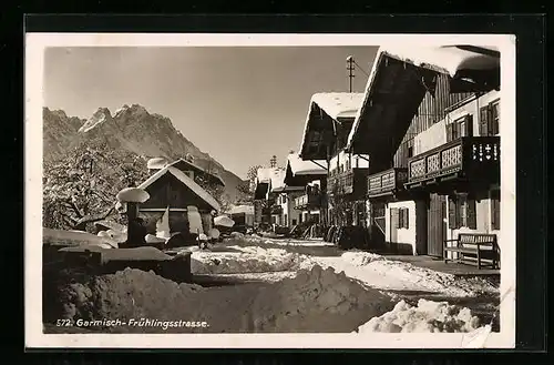 AK Garmisch, Partie in der Frühlingsstrasse