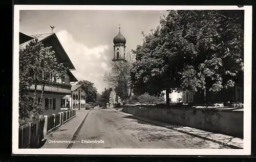 AK Oberammergau, Partie in der Ettalerstrasse