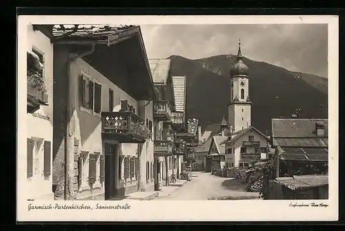 AK Garmisch-Partenkirchen, Partie in der Sonnenstrasse