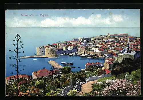 AK Dubrovnik, Gesamtansicht aus der Vogelschau