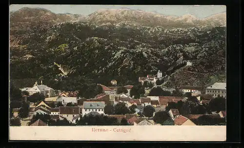 AK Cetinje / Cettigne, Totalansicht, Bergpanorama