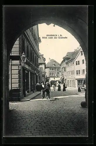 AK Ansbach i. B., Blick nach der Uzstrasse