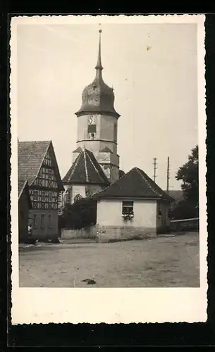 Foto-AK Grosswalbur, Ansicht der Kirche