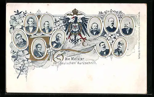 AK Die Meister der deutschen Kurzschrift, Leopold Arends, Stenographie