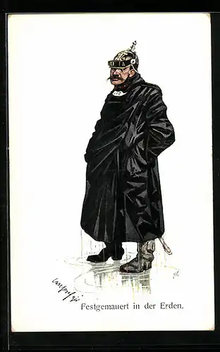 Künstler-AK Carl Josef Pollak: Polizei im Regen