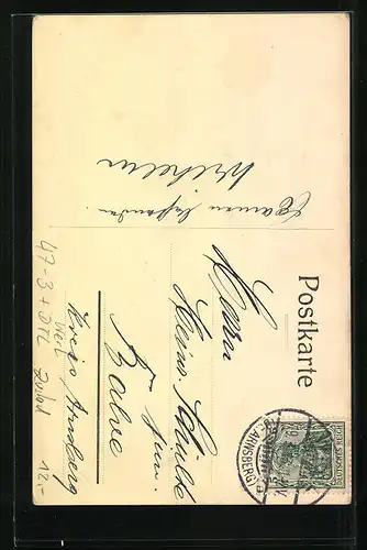 AK Werl, Die Einjährigen 1913, Ritterhelm, Wappen, Absolvia