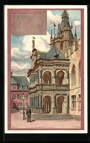 Künstler-AK Franz Hein: Köln, Rathaus