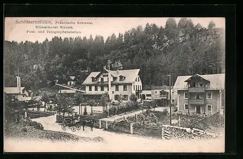 AK Schüttersmühle /Fränkische Schweiz, Post- und Telegraphenstation