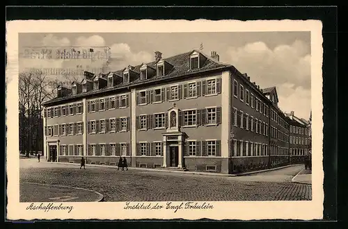 AK Aschaffenburg, Institut der Englischen Fräulein mit Strasse