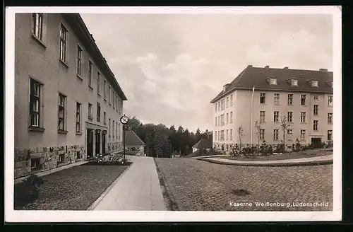 AK Lüdenscheid, Kaserne Weissenburg, Kasernengelände mit Gebäuden