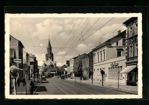 AK Letmathe i. W., Hagener Strasse mit Lennedom