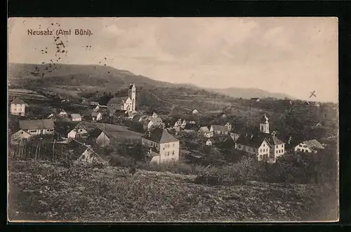 AK Neusatz /Amt Bühl, Gesamtansicht aus der Vogelschau