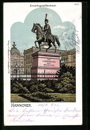 Lithographie Hannover, Ernst-August-Denkmal