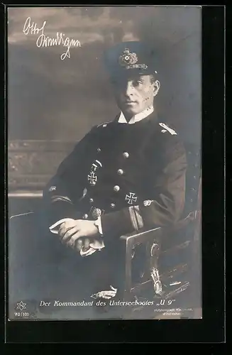 AK Portrait Otto Weddigen, Kommandant des U-Bootes U 9