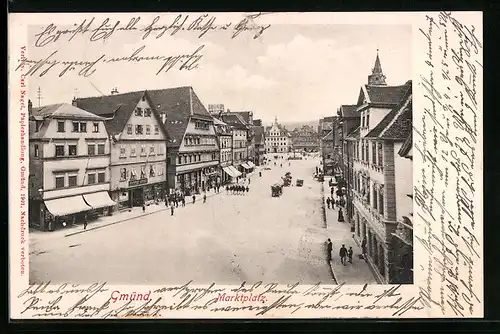 AK Gmünd, Marktplatz mit Geschäften