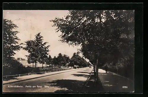 AK Köln-Mülheim, Ringstrasse am Berg mit Bäumen