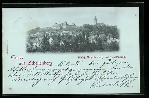 AK Schellenberg, Schloss Augustusburg mit Schellenberg