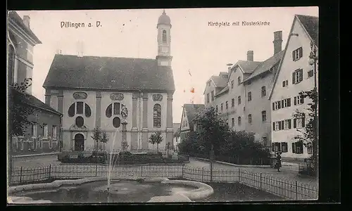 AK Dillingen a. D., Kirchplatz mit Kosterkirche
