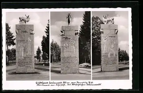 AK Frauenwald am Rennsteig, Monument, Mehrfachansicht