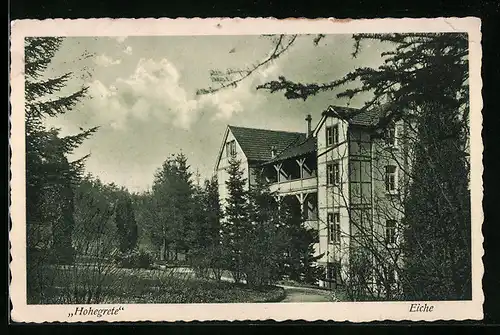 AK Au a. d. Sieg, Bibel- und Erholungsheim Hohegrete mit Eiche
