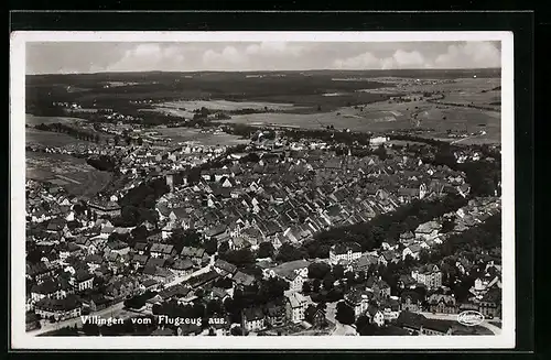 AK Villingen, Fliegeraufnahme des Ortes