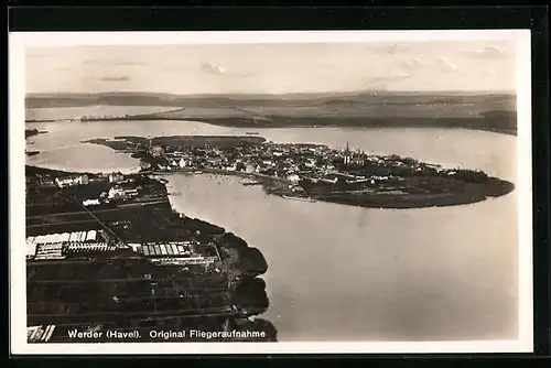 AK Werder a. Havel, Fliegeraufnahme des Ortes