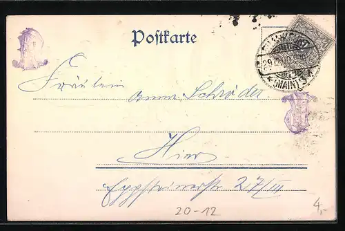 AK Neujahrsgruss, Jahreszahl 1901 und Glücksklee