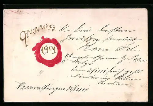 AK Jahreszahl 1901 im roten Siegel
