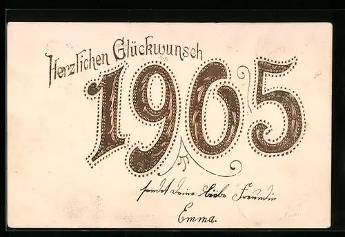 AK Jahreszahl 1905 in Gold