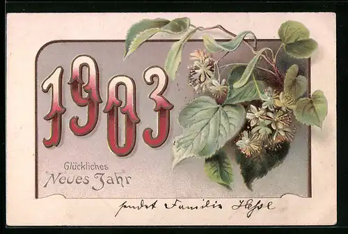 AK Jahreszahl 1903 mit Pflanze