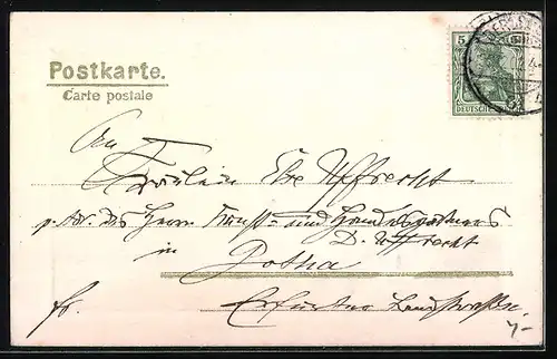 AK Jahreszahl 1903 mit Kleeblättern