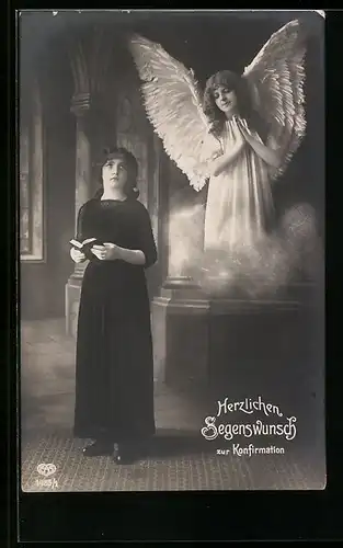 AK Betender Schutzengel zur Konfirmation