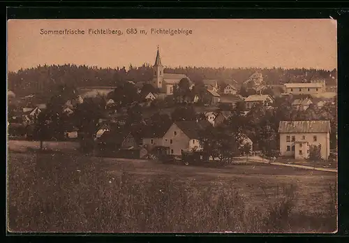 AK Fichtelberg /Ofr., Teilansicht mit Kirche
