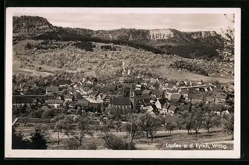 AK Laufen a.d. Eyach, Gesamtansicht mit Kirche und Panorama