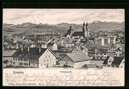 AK Kempten, Totalansicht der Stadt