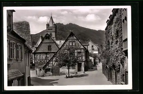 AK Bacharach a. Rhein, Strassenpartie am Gründelhaus