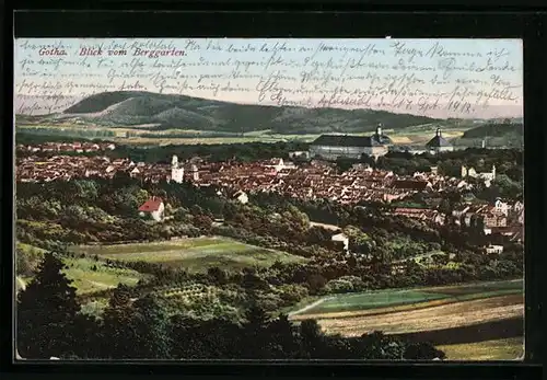 AK Gotha, Blick vom Berggarten
