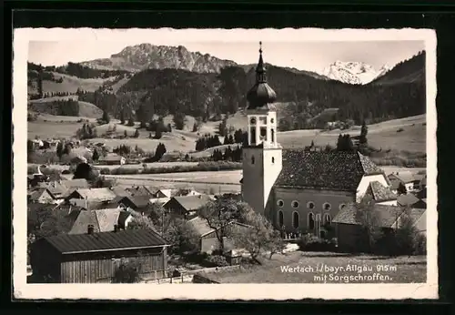 AK Wertach im bayr. Allgäu, Der Sorgschroffen von der Kirche aus gesehen