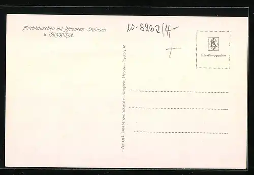 AK Pfronten-Steinach, Café Milchhäuschen, Zugspitze