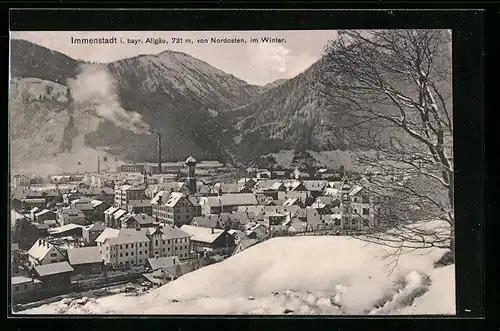 AK Immenstadt i. bayr. Allgäu, Ortsansicht im Schnee