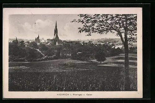 AK Kiedrich im Rheingau, Ortsansicht von Osten