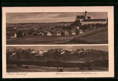 AK Markt Oberdorf, Alpenpanorama vom Schlossberg aus