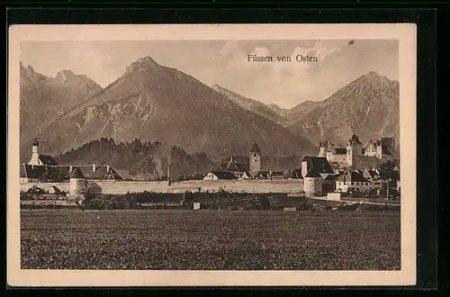 AK Füssen, Ortsansicht von Osten