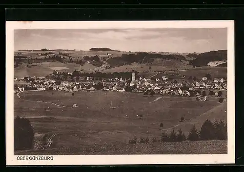 AK Obergünzburg, Totalansicht mit Kirche