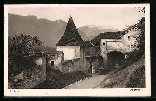 AK Füssen am Lech, Partie am Malerwinkel