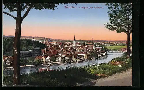 AK Kempten i. Allg., Ortsansicht von Südwest