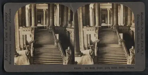 Stereo-Fotografie Keystone View Co., Meadville / PA., Ansicht Brüssel, die grosse Treppe im belgischen Justiz Palast