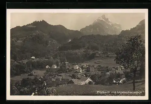 AK Filzbach, Ortsansicht mit dem Mürtschenstock