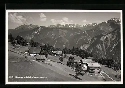 AK Braunwald, Panorama mit dem Schulhausquartier